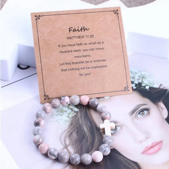 ⚠️Clearance Natural Healing Crystal Cross Bracelet SS - Picture 3 of 6